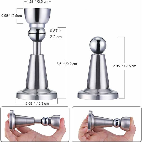 Soft-Catch Rustfrit Stål Hydraulisk Blød Buffer Magnetisk Dørstopper (1 Styk) - 304 Rustfrit Stål Materiale, Korrosionsbestandig, Rustfri