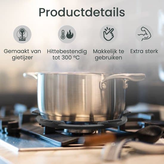 Støbejerns Wokring, 16 cm, Sort, Kompatibel med Gaskomfurer