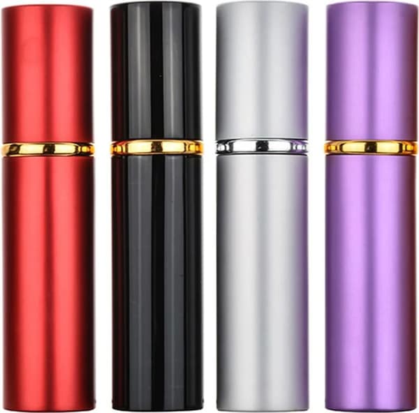 Parfymförstörare Flaskor 10 ml 4-pack Glas Aluminium Resepåfyllning med Tratt
