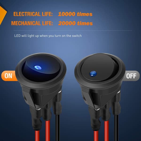 16 STK LED vippekontakt 12V 20A ON-Off kontrol 16 pcs