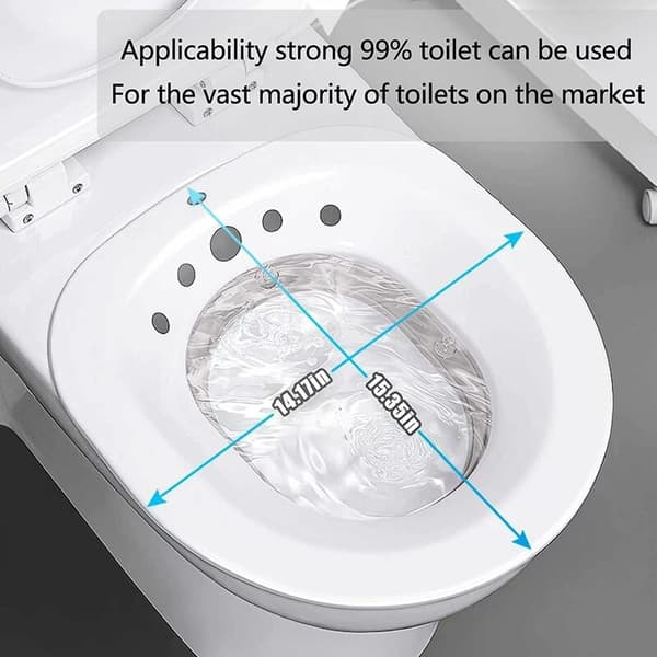 Bärbar toalettsits Sitz Bath Insert Hemorrojder Eftervård Graviditet Äldre Grå