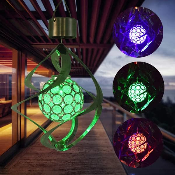 Solar vindklokke, LED farverigt roterende lys