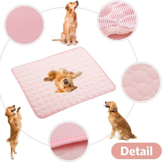 70 X 55 CM | Temperaturabsorberende kjølematte | Giftfri gelfri | Antiskli | Rosa | L Koelmat Voor Hond