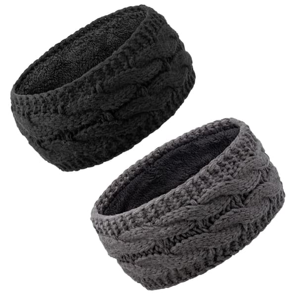 Strikkede vinterpannebånd for kvinner, lodne ørevarmere i ullfleece, elastisk turban AQOKKA Knit Winter