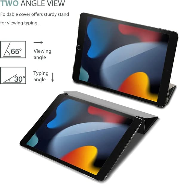 Til iPad 10,2 tommer 2021/2020/2019 deksel, slankt hardt bakdeksel smart beskyttelsesdeksel
