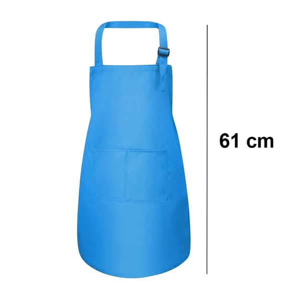 Børneforklædesæt Himmelblå L Forklæde Hat Ærmer til Madlavning Bagning Maling Alder 7-13