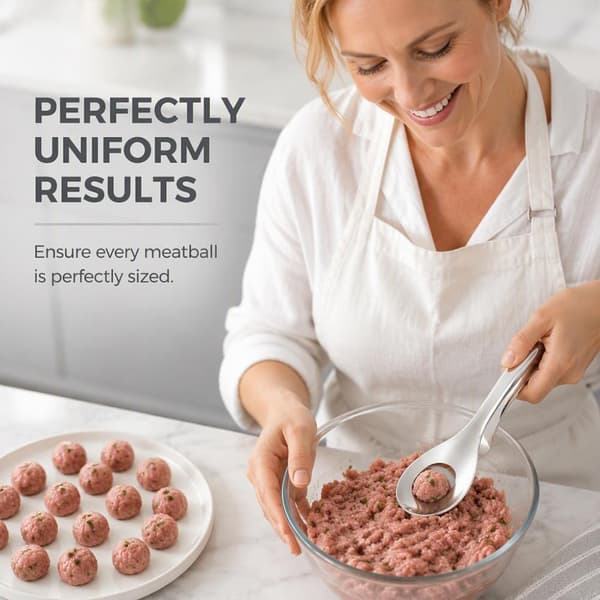 Kjøttbolleskje i rustfritt stål, manuelt matformingsverktøy, stil 2 Creative Meatball Tool,