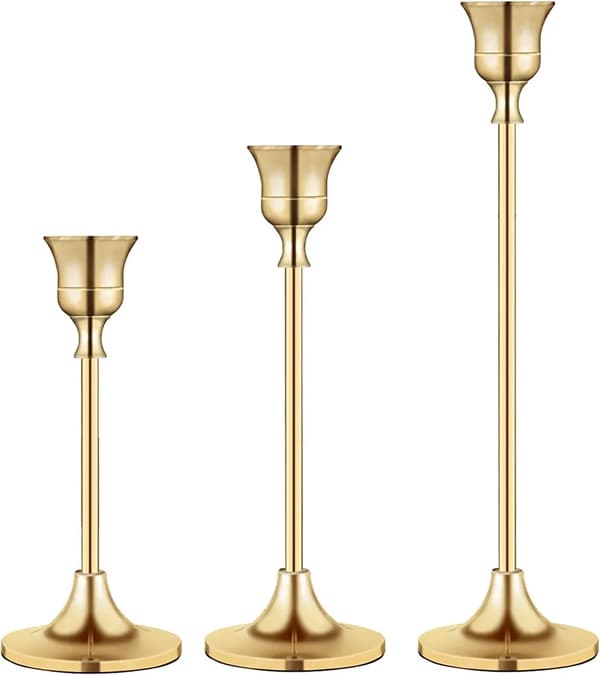 3-delt konisk lysestake Taper Candle Holders