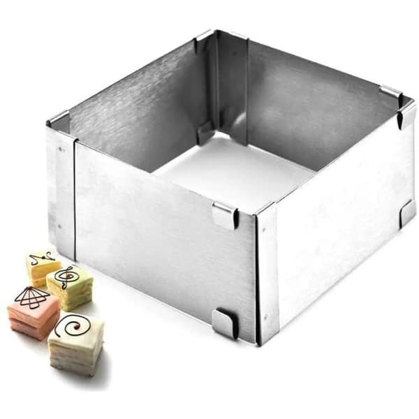 Justerbar kakering i rustfritt stål 10-18 cm H5 cm Mousse Bakeform 1 stk