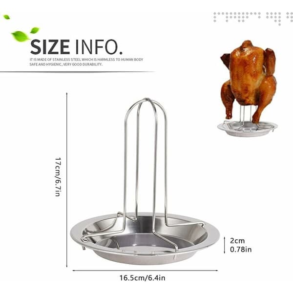 Ølboks kyllingstativ i rustfritt stål, vertikalt stativ, non-stick panne, utendørs BBQ 1 stk