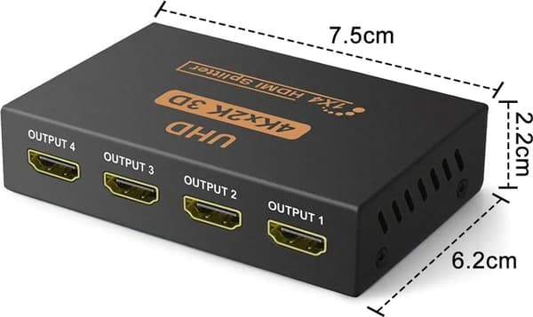 HDMI Splitter 1 ind 4 ud, 4K High Definition Monitor 3D TV Computer Display Split Screen