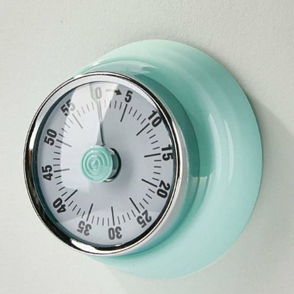 Retro Magnetisk Mekanisk Kökstimer Metallhölje 60-Min Nedräkning Kylskåpsmontering Grön