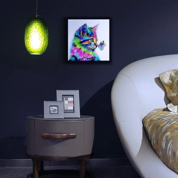 5D Diamantmaleri Sæt 20x20 cm Farverig Kat Fuld Bore DIY til Voksne Børn
