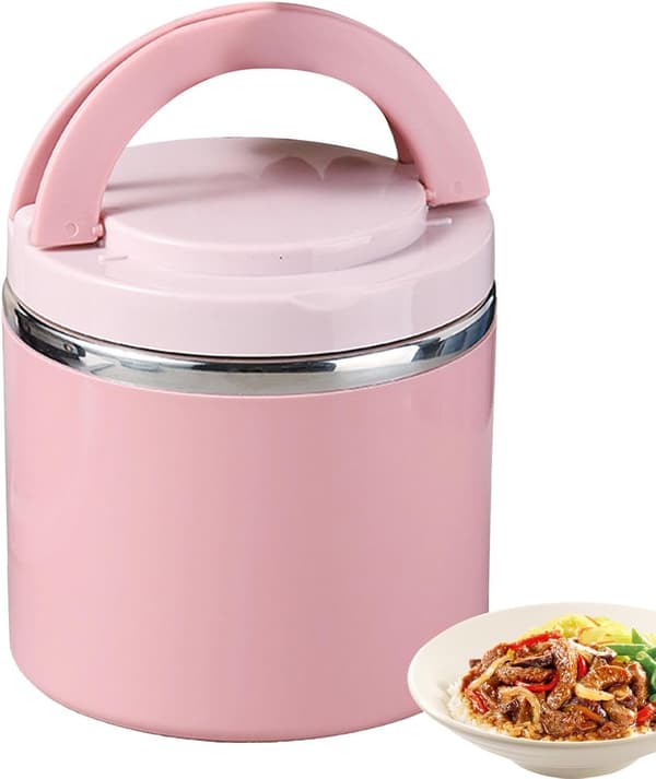1 stk - 630 ml stor isolert matbeholder roze 1 stuk -