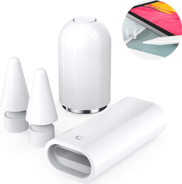 Magnetisk lock, laddningsadapter och spetsar ersättningstillbehörssats för Apple Pencil 1:a generationen