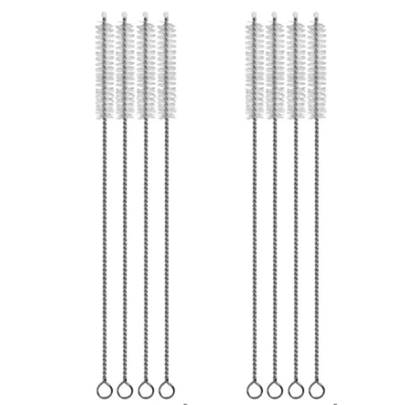 10 stk 304 rustfritt stålhåndtak nylonbust lang rørkost 10 pcs