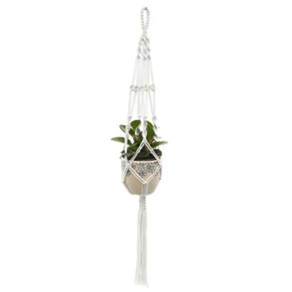 Makrame-växthängare 4-pack bomullsrep vägg tak Boho planteringskorg present