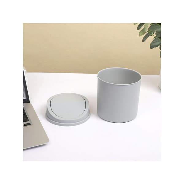 Mini skrivebords skraldespand stor kapacitet plastik kontor organizer 17x13cm grå 1 stk