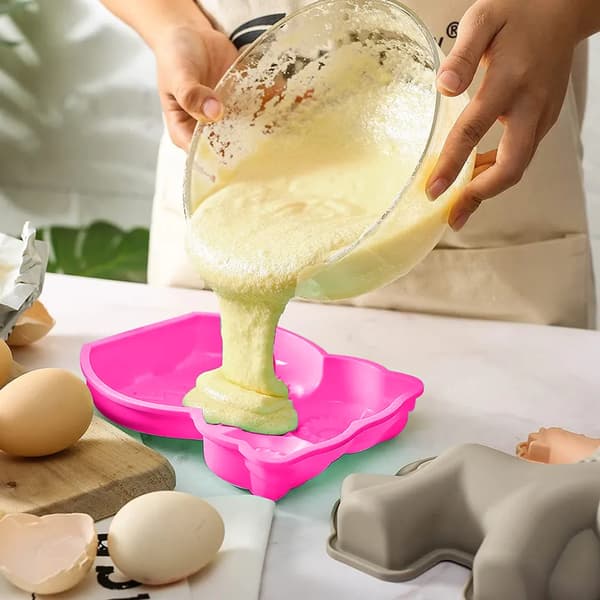 Ugle Silikone Kageform Pink Nonstick Bageform til Børnefødselsdagskage Budding Brød