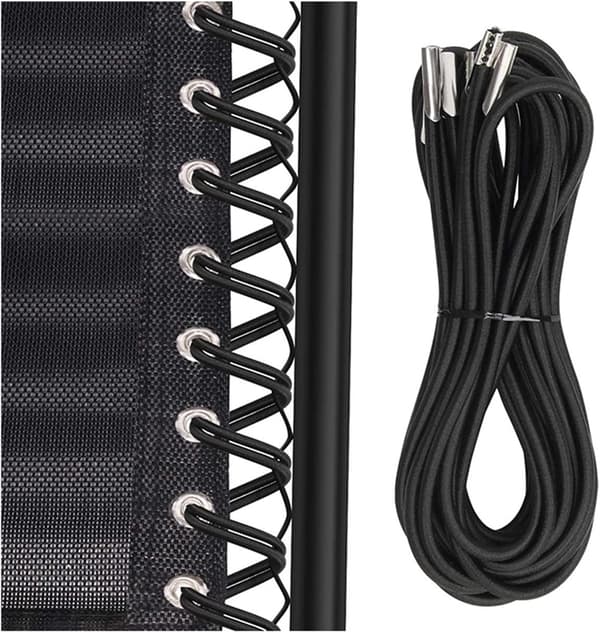 Pakke med 4 elastiske erstatningssnører til fluktstol, universell for Zero Gravity solsenger og klappstoler (2x2,2m + 2x1,4m) 4,5mm