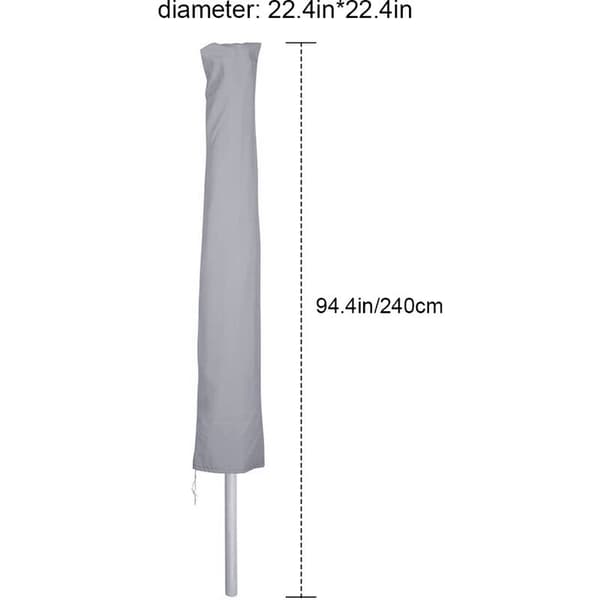 Overtræk til parasol 240x57x57cm 100% polyester Beskytter mod støvregn Snøre til hurtig stramning Vaskbar