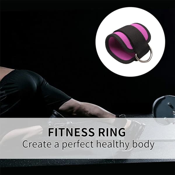 Ankelstropper (par) for kabel-kickbacks, glutetrening, øvelser for underkroppen - Justerbare benstropper med neoprenpolstring, roserød