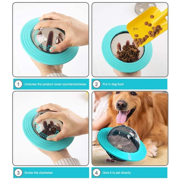 Interaktiv hundegodbitleke 1 stk blå havstil ABS matkvalitet fyll rist