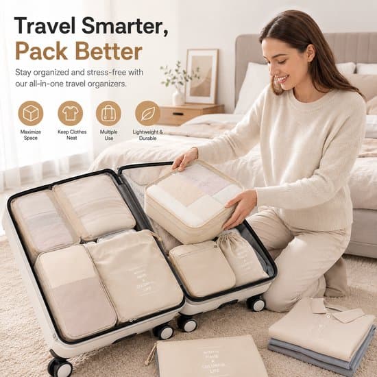 9-pack packkuber set bagageorganisatör resetillbehör BOTC Packing Cubes