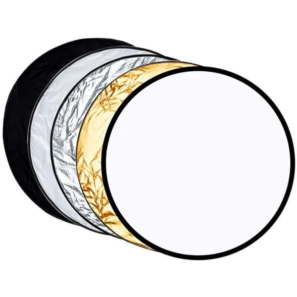 5-i-1 Rund Sammenfoldelig Reflektor 60 cm Foto Lysdiffusor Guld Sølv Hvid Sort