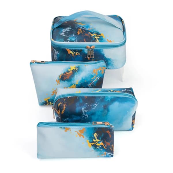 Faux Marmor Kosmetik Organizer Tasker 4 stk Bærbare Rejse Vandtætte Multi Størrelse