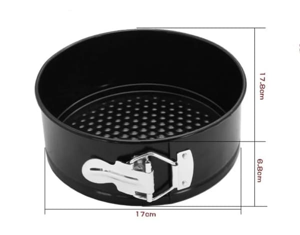 Rund kakform, springformset med miniugnsvantar i silikon, läckagesäker kakform med platt botten, non-stick-beläggning