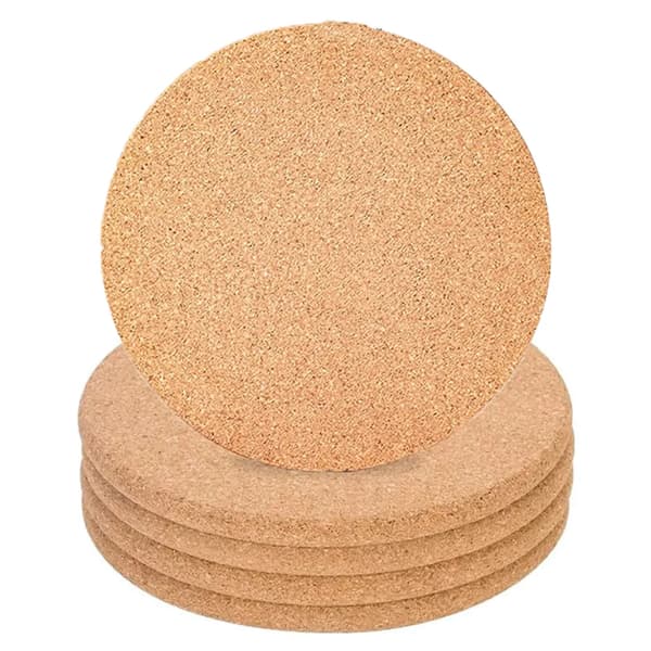 Treunderlegg 5-pakning Rund 10 cm Diameter 5 mm Tykk Varmeabsorberende Bordbeskyttelse