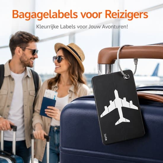 5-pack bagagebrickor i aluminium, hållbara namnskyltar, resetillbehör, silver/metall BOTC Kofferlabels -