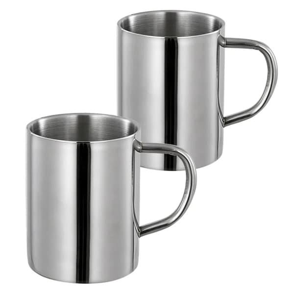2 termomuggar i rostfritt stål (440 ml utan lock)