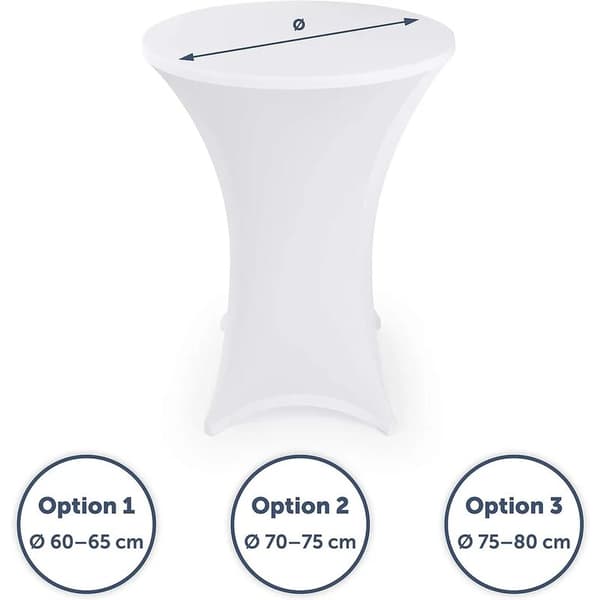 Stretchbart barbordsöverdrag, vitt, 60 cm, 2-pack