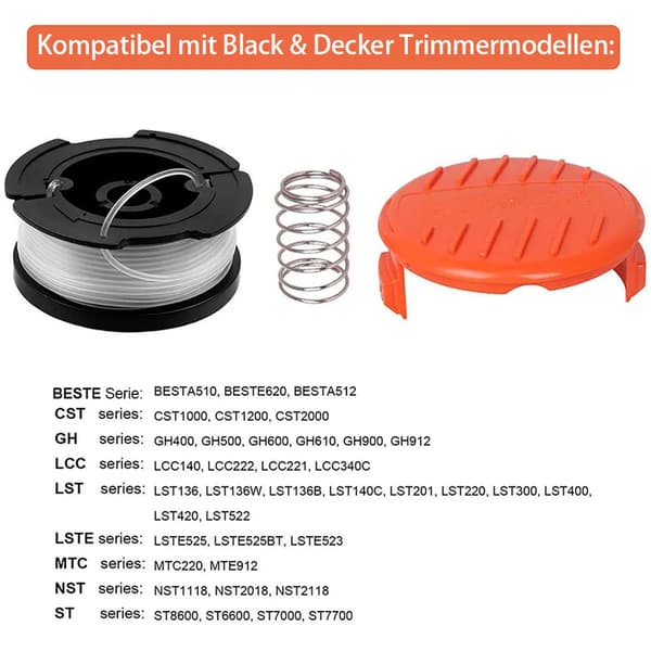 3/4/6 kpl vaihtosiimaa BLACK + DECKER AF-100 -trimmeriin