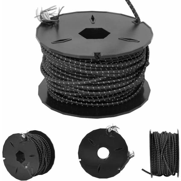 Udendørs sort reflekterende elastisk teltline flettet nylon latexkerne ca. 15m