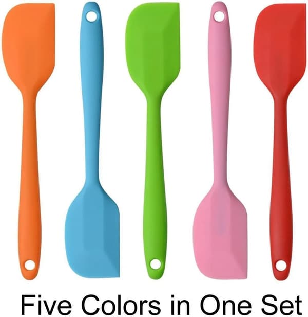 Silikonspatelset 5-pack Värmebeständig Metallkärna Nonstick Bakning Matlagning