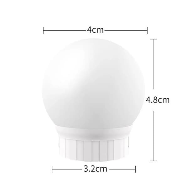 10-lys LED sminkespeil lyslist med 3-farget dimming og USB-strøm Hollywood Vanity LED