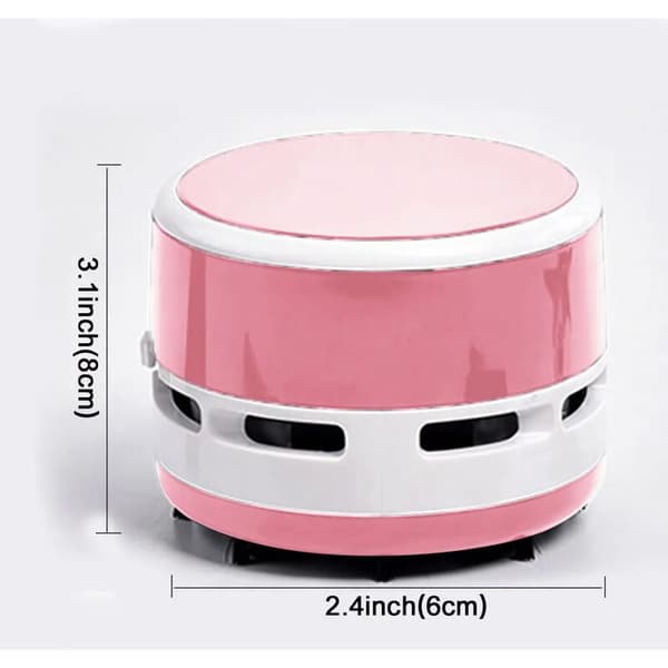 Mini skrivbordsdammsugare rosa batteridriven 1 st