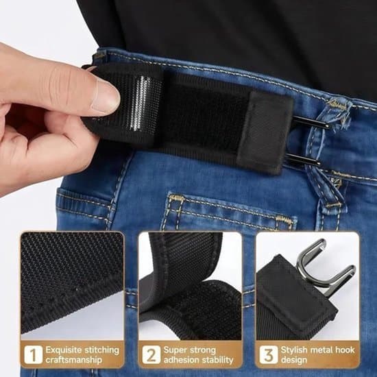 4-pack elastiskt bälte utan spänne svart