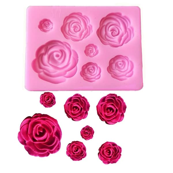 3D Rose Silikoneform 1 stk. 8,4x6,1x1cm Kage Chokolade Slik Sæbe Håndværk