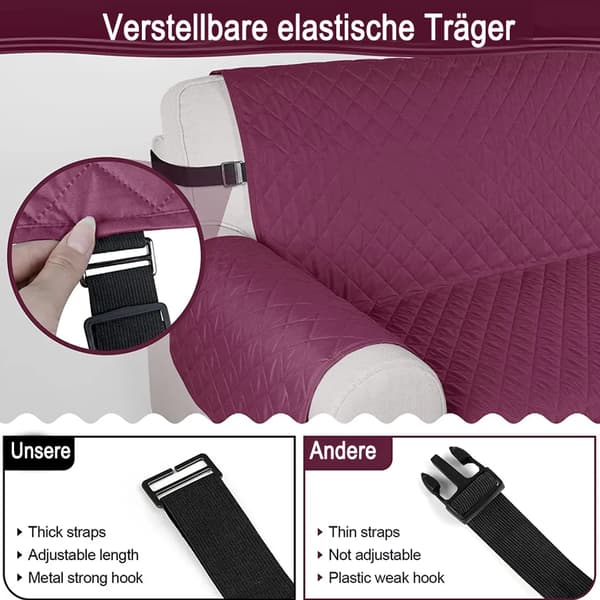 Vanntett Sofatrekk til Kjæledyr, Sklisikkert, Marineblått, Elastiske Stropper, 4-lags Polyester, Flere Størrelser, Kan Maskinvaskes Pet Waterproof Sofa