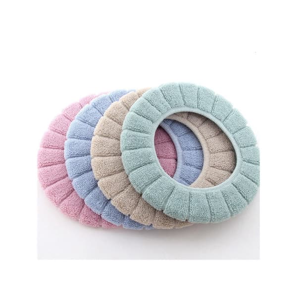 1 st tvättbart toalettlocköverdrag mjukt varmt polyester runt ca 31 cm diameter universellt badrum