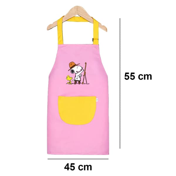 Børneforklæde, 2 STK Børneforklæder med Lommer, Vandtæt Justerbart Forklæde til Maling, Madlavning, Bagning (Blå+PINK, S)