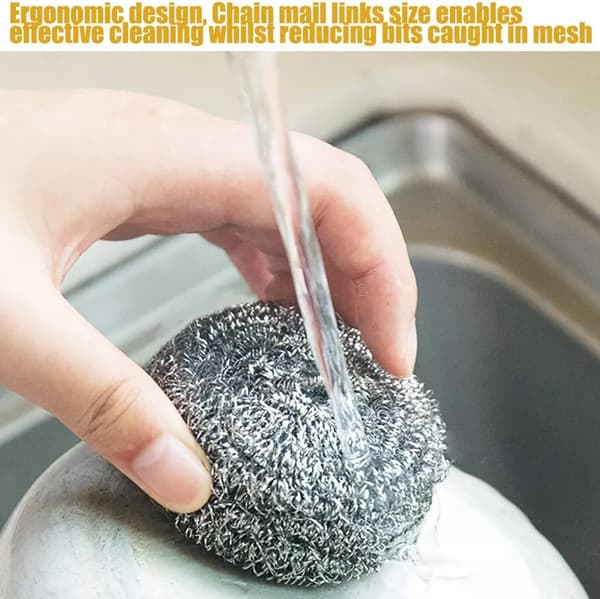 Skuresvampe i rustfrit stål, 20-pak Stainless Steel Scouring