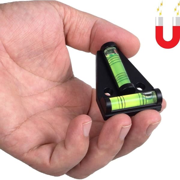 Magnetiskt T-vattenpass 2-pack Dubbla Libeller Akryl för Husvagn Husbil Nivellering