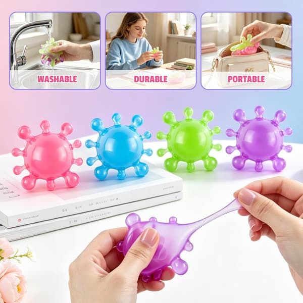 Stressbolde: Effektive redskaber til stresslindring og afslapning 4 Pack Virus