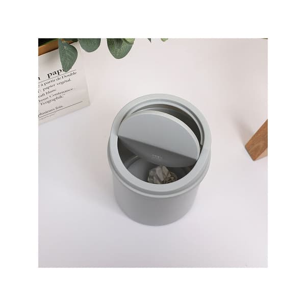 Mini skrivebords skraldespand stor kapacitet plastik kontor organizer 17x13cm grå 1 stk