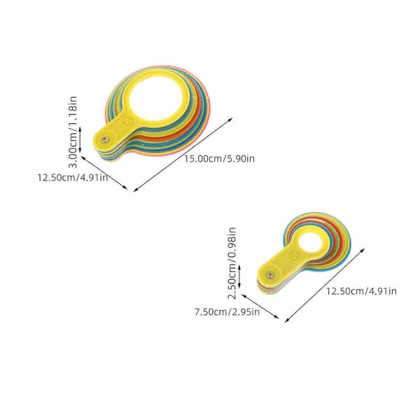 2-sett plastfruktdiametermålere, 25-60 mm og 60-110 mm graderingsringer Measuring Circle Plastic